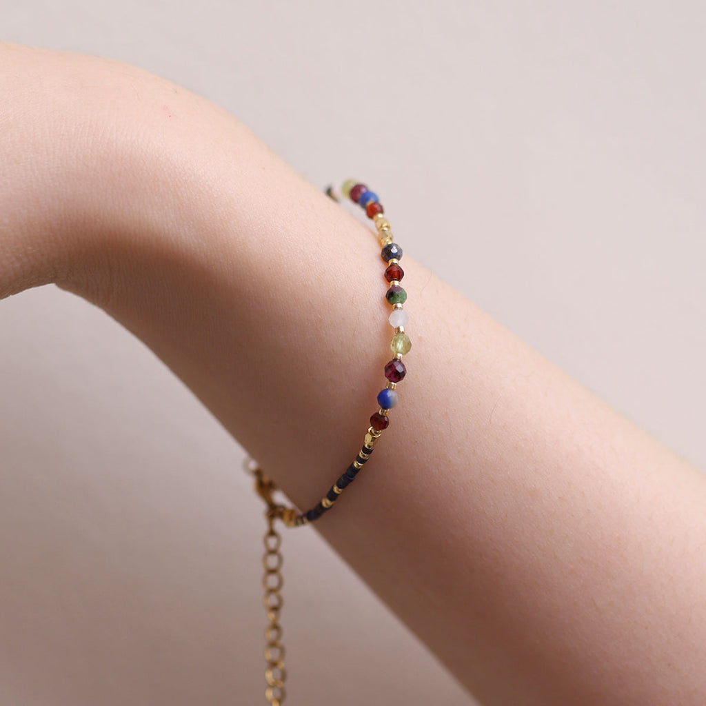 Multi gemstone beaded bracelet