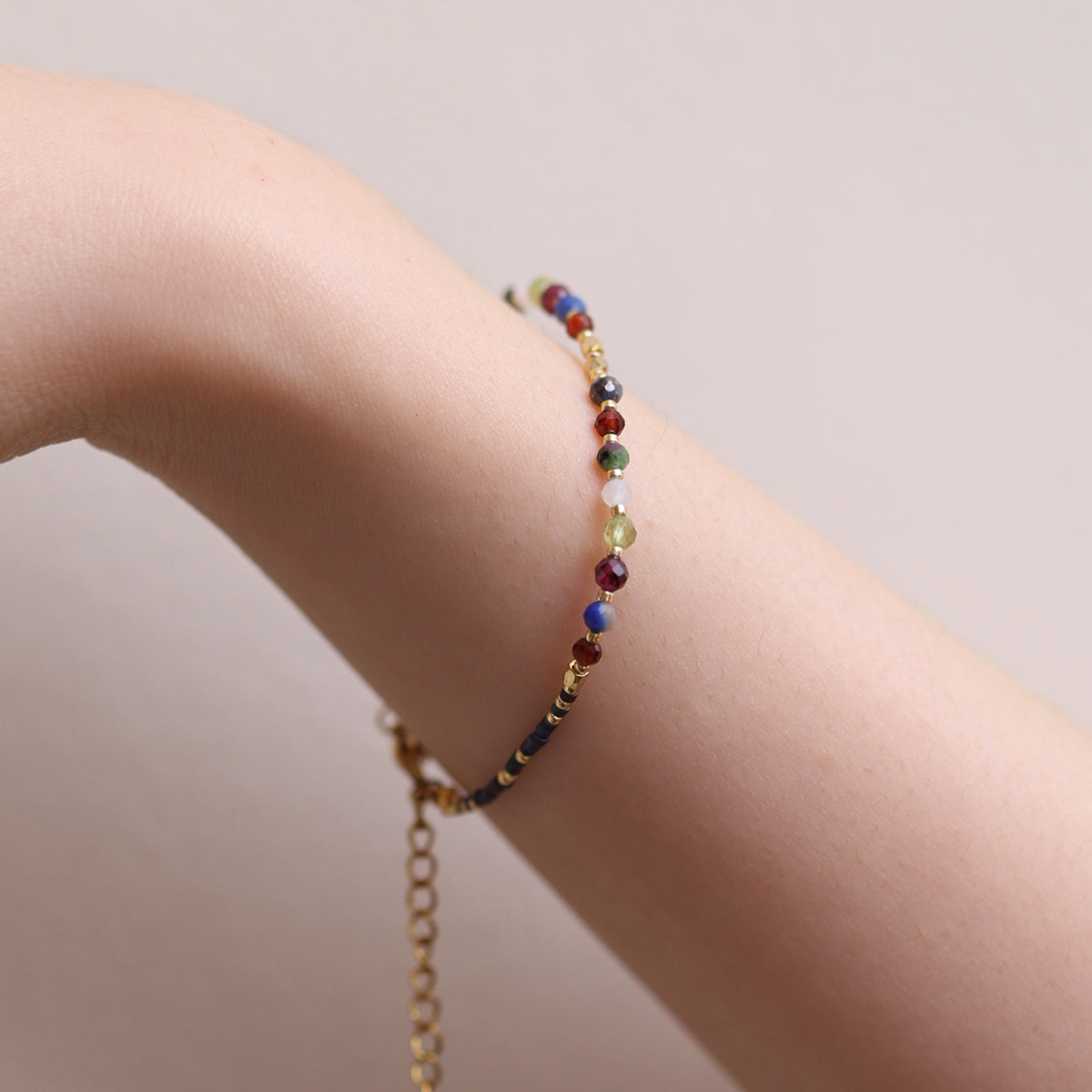 Multi gemstone beaded bracelet